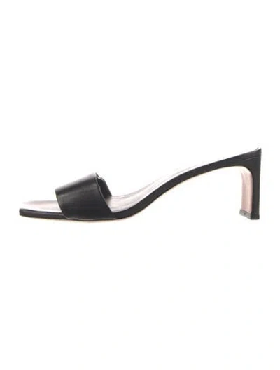 Pre-owned Emerson Fry Leather Slides In Black