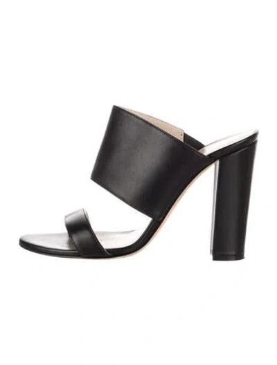 Pre-owned Emerson Fry Leather Slides In Black