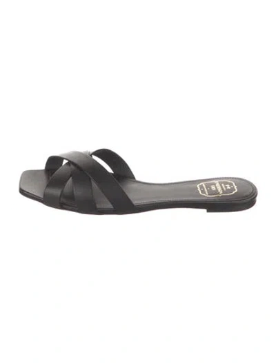 Pre-owned Emerson Fry Leather Slides In Black