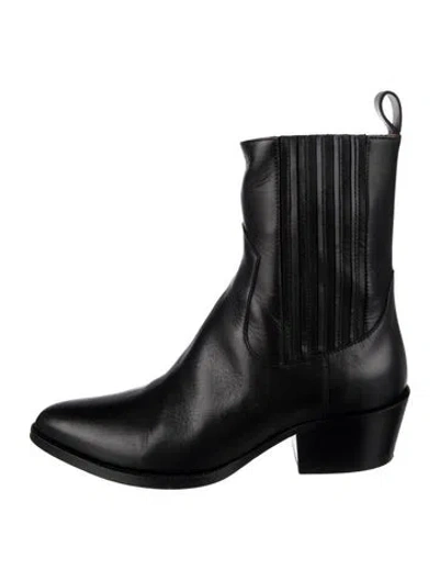 Pre-owned Emerson Fry Leather Western Boots In Black
