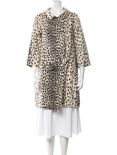 Pre-owned Emerson Fry Linen Animal Print Coat In Neutral
