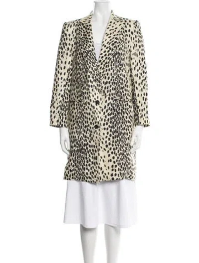 Pre-owned Emerson Fry Linen Animal Print Coat In Neutrals
