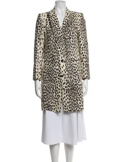 Pre-owned Emerson Fry Linen Animal Print Coat In Neutrals