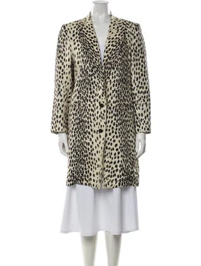 Pre-owned Emerson Fry Linen Animal Print Coat In Yellow