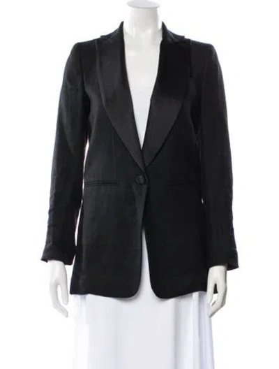 Pre-owned Emerson Fry Linen Blazer In Black