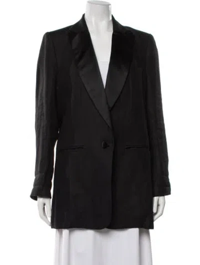 Pre-owned Emerson Fry Linen Blazer In Black