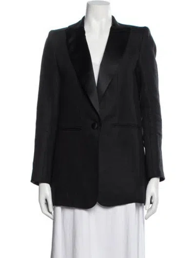 Pre-owned Emerson Fry Linen Blazer In Black