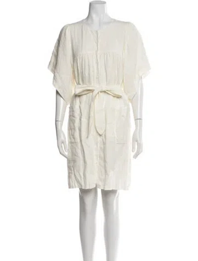 Pre-owned Emerson Fry Linen Knee-length Dress In Neutrals
