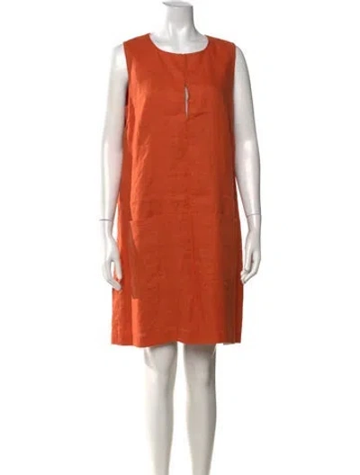 Pre-owned Emerson Fry Linen Knee-length Dress In Orange
