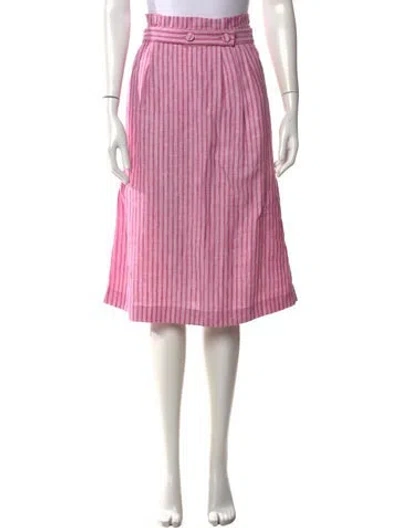 Pre-owned Emerson Fry Linen Midi Length Skirt In Pink