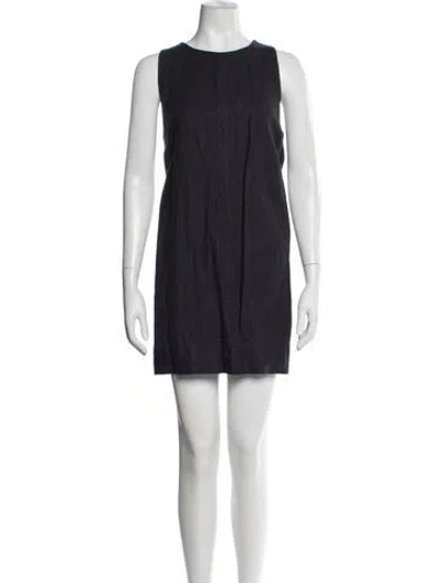 Pre-owned Emerson Fry Linen Mini Dress In Blue