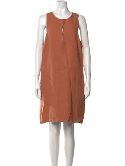 Pre-owned Emerson Fry Linen Mini Dress In Neutrals