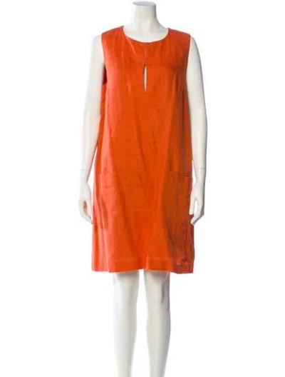 Pre-owned Emerson Fry Linen Mini Dress In Orange