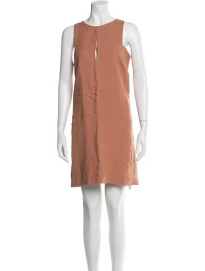 Pre-owned Emerson Fry Linen Mini Dress In Pink