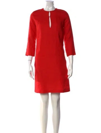 Pre-owned Emerson Fry Linen Mini Dress In Red