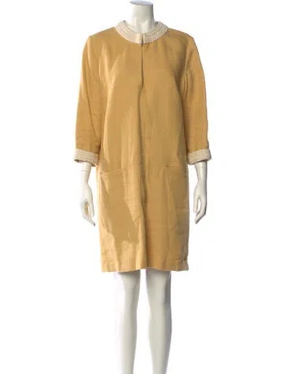 Pre-owned Emerson Fry Linen Mini Dress In Yellow