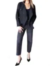 Emerson Fry Linen Moto Jacket In Black In Black