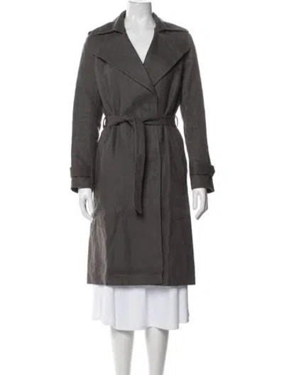 Pre-owned Emerson Fry Linen Trench Coat In Gray