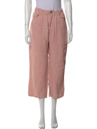 Pre-owned Emerson Fry Linen Wide Leg Pants In Pink