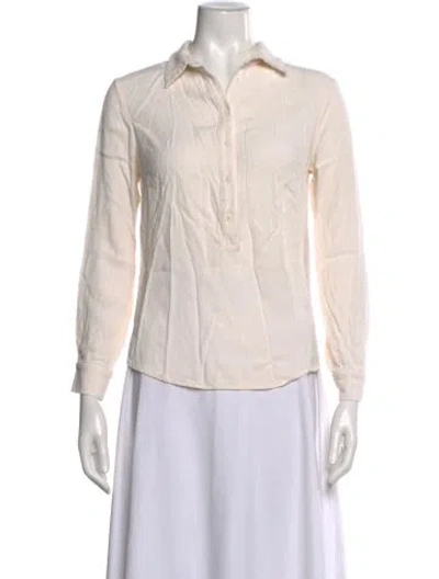 Pre-owned Emerson Fry Long Sleeve Button-up Top In Neutral