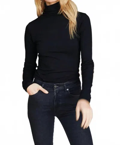 Emerson Fry Long Sleeve Little Turtleneck Top In Black Organic