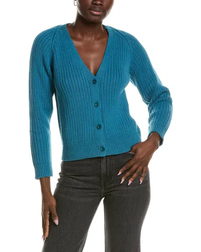 Emerson Fry Low V-neck Cardigan In Blue