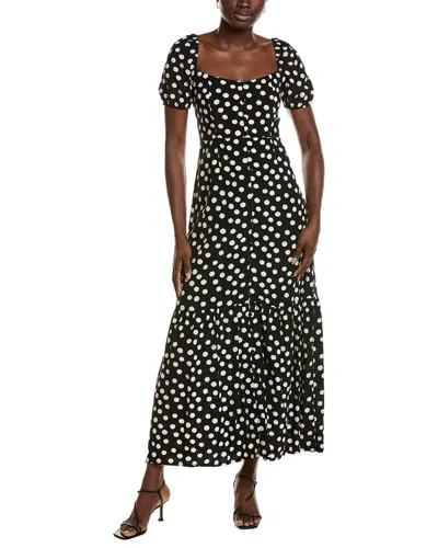 Emerson Fry Luie Linen-blend Maxi Dress In Black