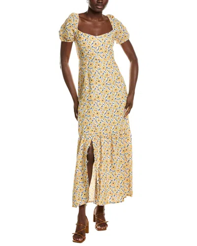 Emerson Fry Luie Linen-blend Maxi Dress In Neutral
