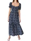 Emerson Fry Luie Maxi Dress In Handpainted Dots Black In Multi