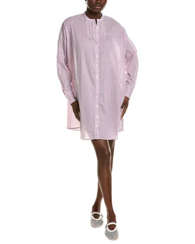 Emerson Fry Mandarin Collar Shirtdress In Purple