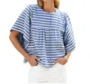 Emerson Fry Marion Button Blouse In Blue In Blue