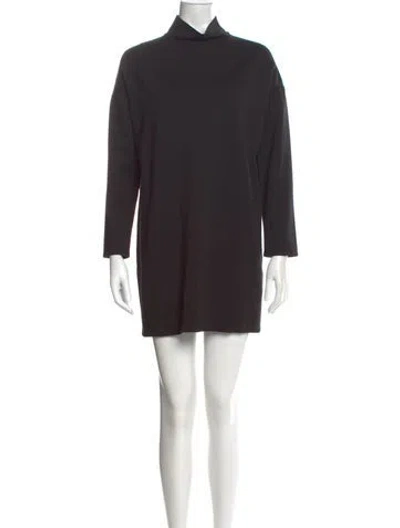 Pre-owned Emerson Fry Mock Neck Mini Dress In Gray