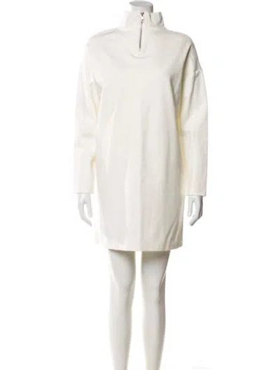 Pre-owned Emerson Fry Mock Neck Mini Dress In Neutral