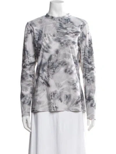 Pre-owned Emerson Fry Nylon Tie-dye Print Top In White