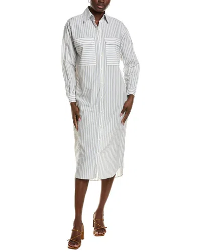 Emerson Fry Oversized Pocket Linen-blend Shirtdress In White