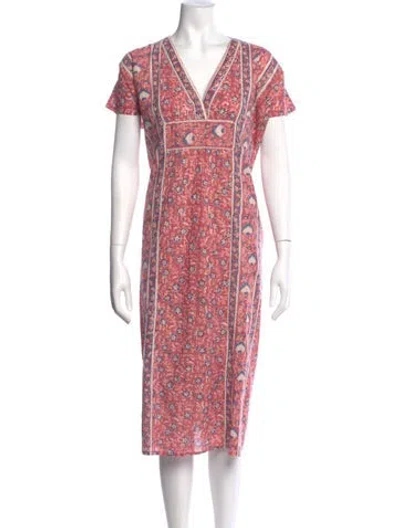 Pre-owned Emerson Fry Paisley Print Midi Length Dress In Pink