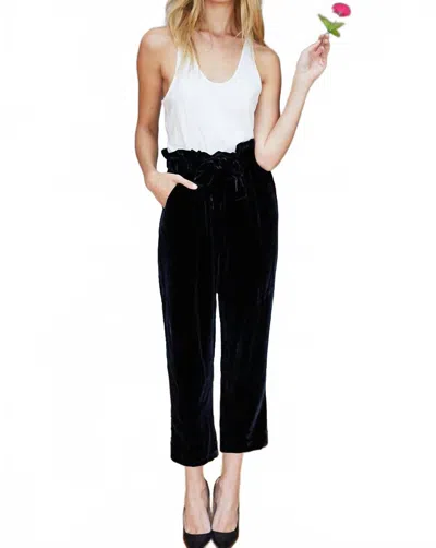 Emerson Fry Paris Cropped Silk Pants In Black Velvet