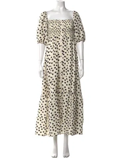 Pre-owned Emerson Fry Polka Dot Print Long Dress In Neutral