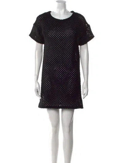 Pre-owned Emerson Fry Polka Dot Print Mini Dress In Black
