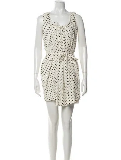 Pre-owned Emerson Fry Polka Dot Print Mini Dress In Neutrals
