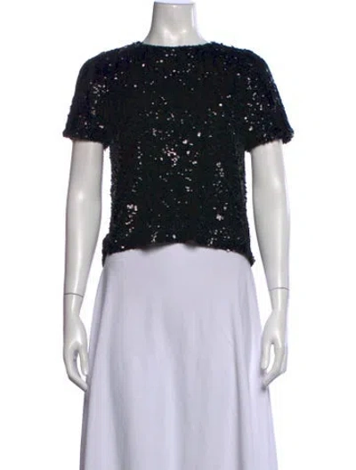 Pre-owned Emerson Fry Printed Crew Neck Top In Black