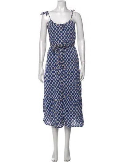 Pre-owned Emerson Fry Printed Midi Length Dress In Blue
