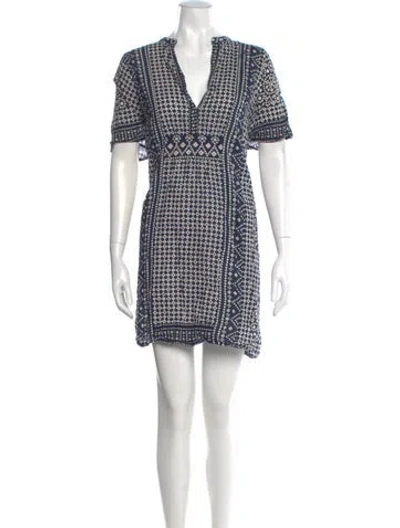 Pre-owned Emerson Fry Printed Mini Dress In Blue