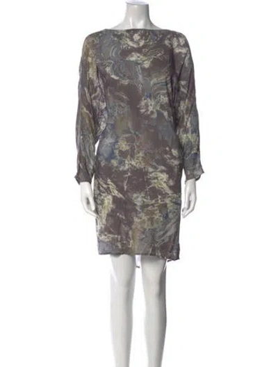 Pre-owned Emerson Fry Printed Mini Dress In Gray