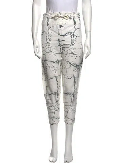 Pre-owned Emerson Fry Printed Skinny Leg Pants In White