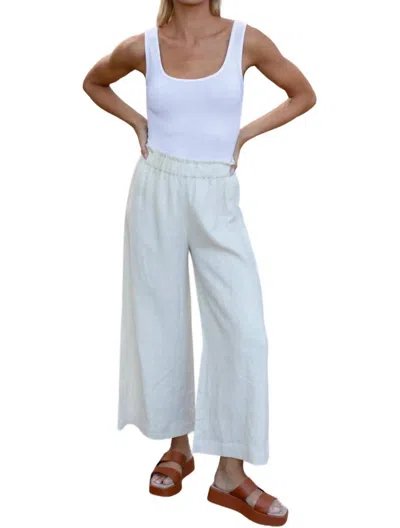 Emerson Fry Pull On Pants In Arctic Wolf Linen In Multi