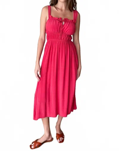 Emerson Fry Pull On Pipa Dress In Rococco Red In Pink