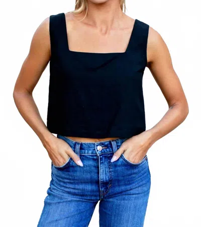 Emerson Fry Roma Sleeveless Top In Black Linen