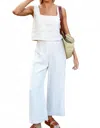 Emerson Fry Roma Wide Leg Pant In Natural Linen In White