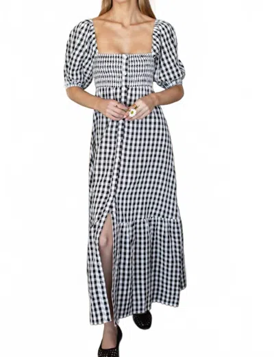Emerson Fry Santiago 3 Maxi Dress In Black/white Large Check In Multi